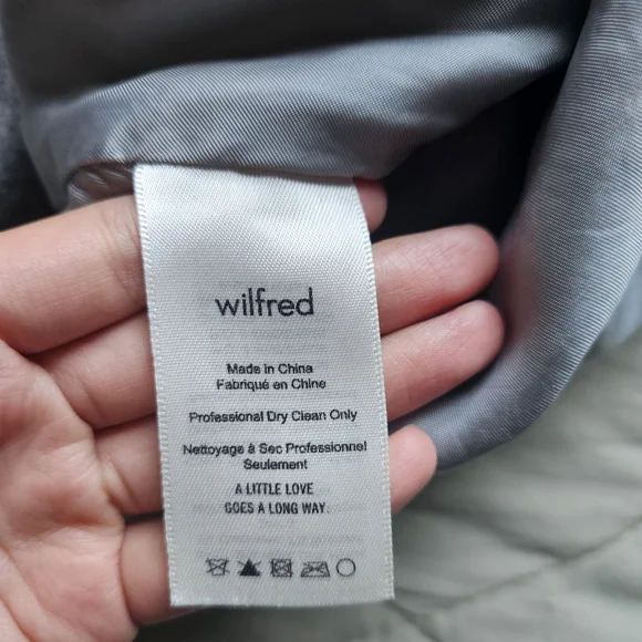 WILFRED Essonne Skirt Wool Cashmere Italy Light Grey Size 4 Aritzia - Picture 9 of 9